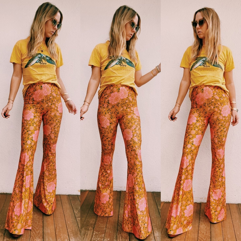 New Novella Royale Janis Bells Copper Flamenco XL Pant Leggings Bell Bottoms NWT - Picture 3 of 16
